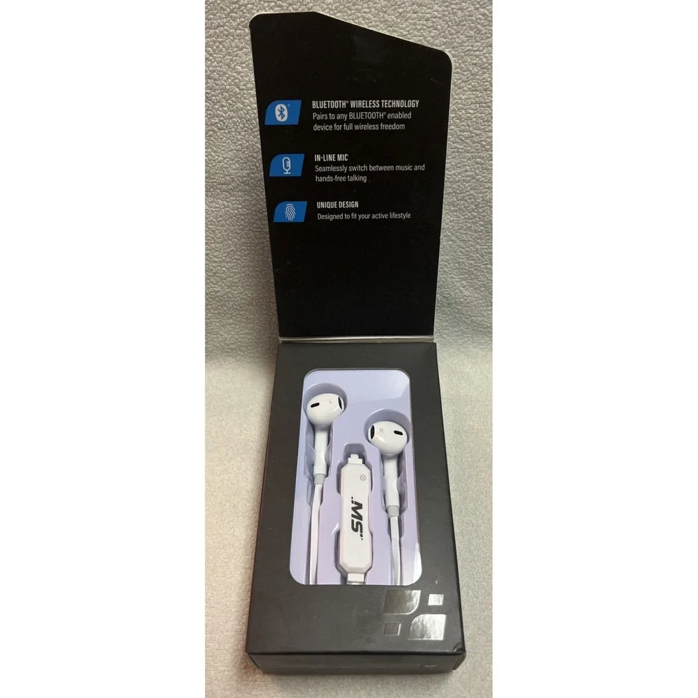 MOBILESPEC MBS11302 Wireless Earbuds,Plastic,110VAC,White‎